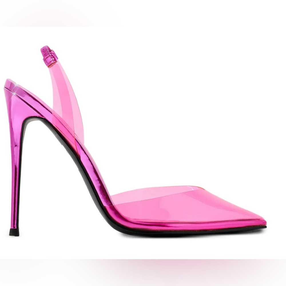 Femme LA PVC Pink Slingback Heels, size 39 (fits small)